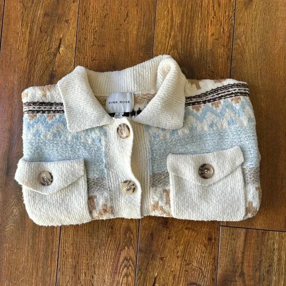 Pink Rose Sweaters - Pink Rose Winter Cropped Sweater